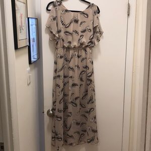 Feather maxi dress